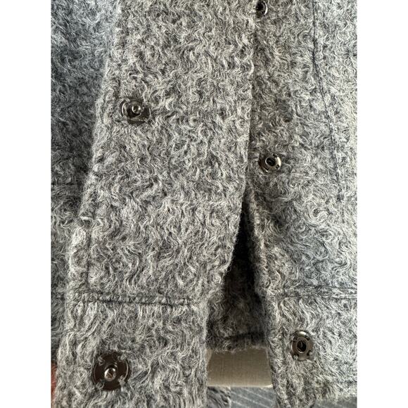Zara Textured Urban Oversized Bomber Jacket Big Pocket Size M/L In Marl Gray - Picture 15 of 16